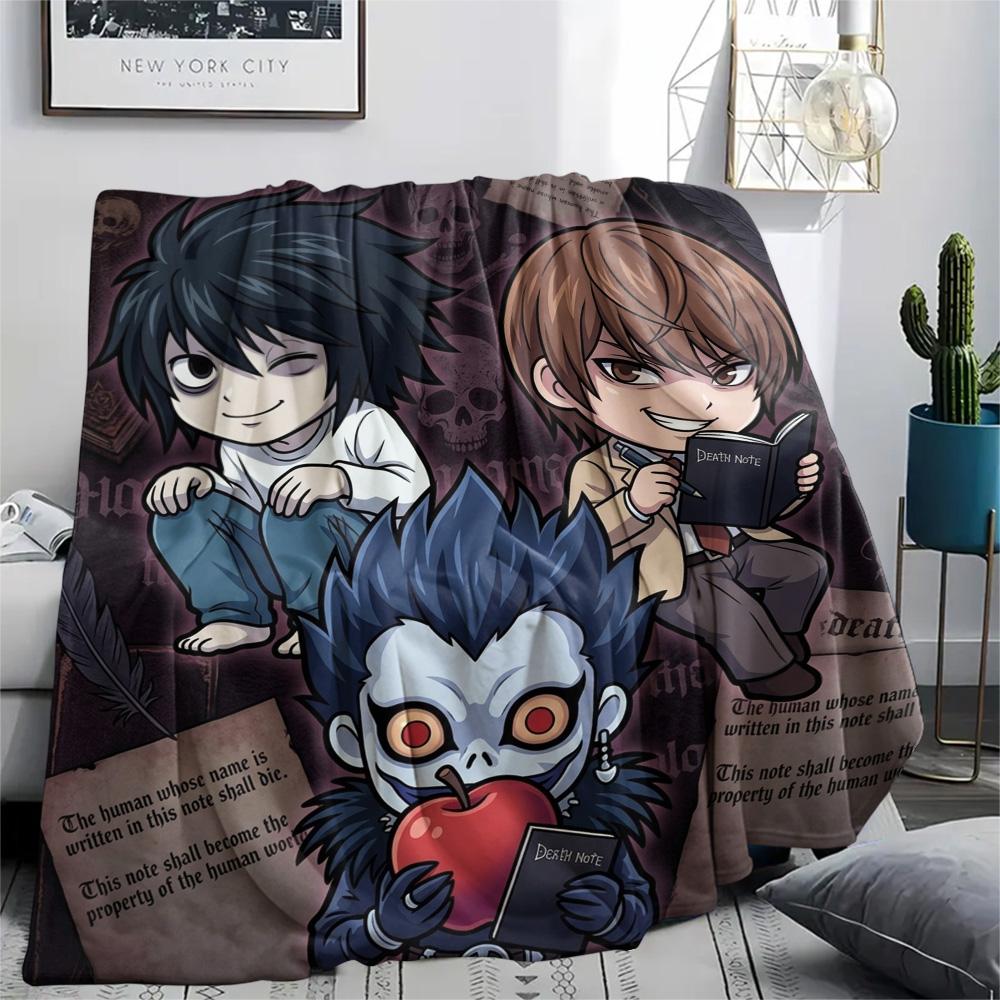 1PC Death Note Patterned Flannel Blanket Suitable For All Seasons For Home Decor Warmth And Comfort Gifts Holiday Present