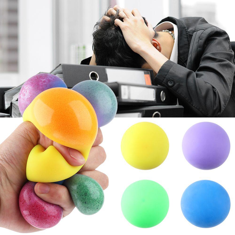 Children Decompression Toy Stress Relief Colorful Ball Fidget Toys Soft Foam Change Color TPR Squeeze Balls