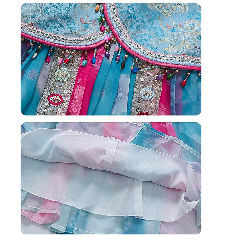 Girls' Spring & Autumn Hanfu Dress Set – Chinese Style Performance Costume for Children, Two-Piece Ethnic Outfit