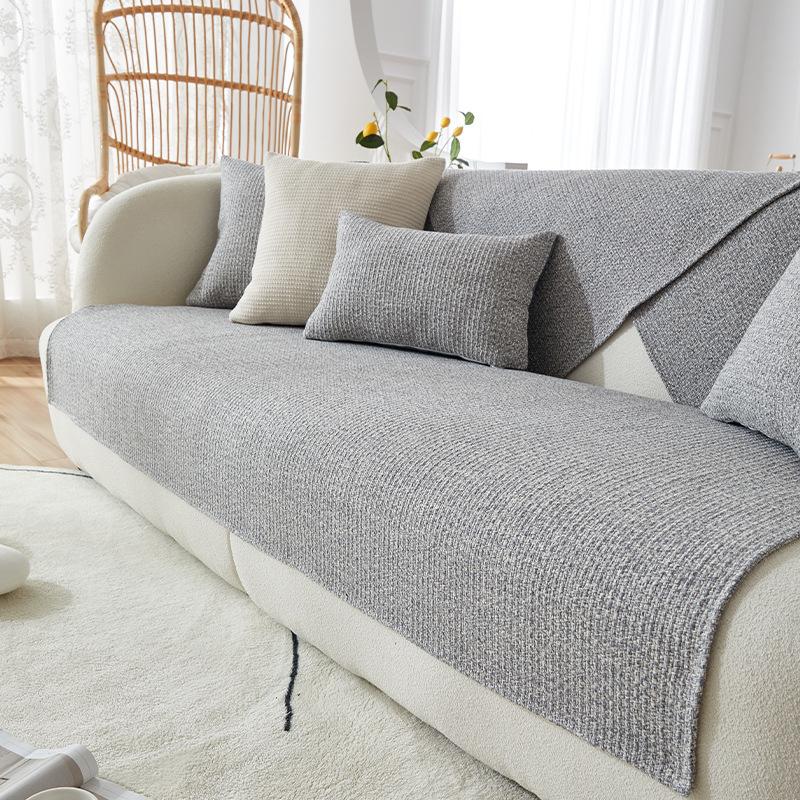 Sofa Cushion Four Seasons Universal Solid Color Living Room Sofa Cover Cloth Breathable Non-Slip Sofa Cover