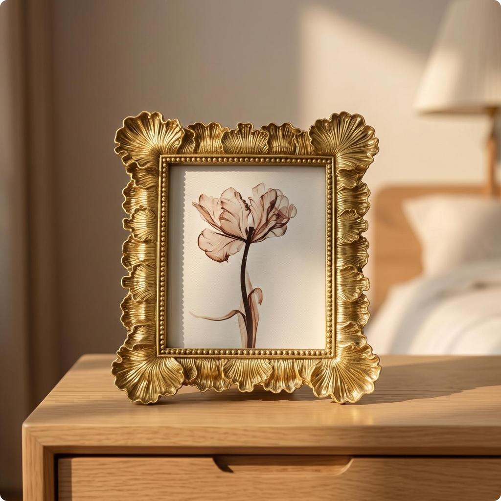 Tabletop Picture Frame Ornate Decor Elegant for Shelf
