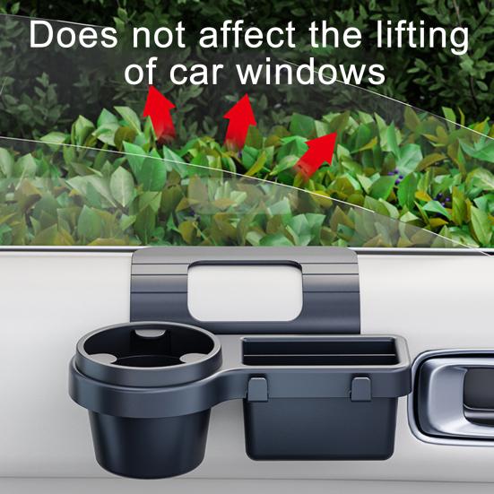 Car Side Door Window Storage Box Mount Tray Organizer Cup Holder Phone Stand Rack Key And Wallet Holder Easy Install Large Car Organizer Box