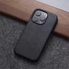 Retro Crazy Horse Leather MagSafe Phone Case For iPhone 16 Pro 15 14 13 12 17 Pro Max Simple Leather Texture Magnetic Phone Case