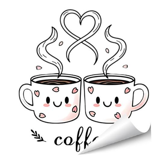 Adesivo Murale Tazza da Caffè Tè Rimovibile Stacca e Attacca Latte Decorazioni Murali Adesivi Cartello Caffè Divertente per Cucina Casa Ufficio