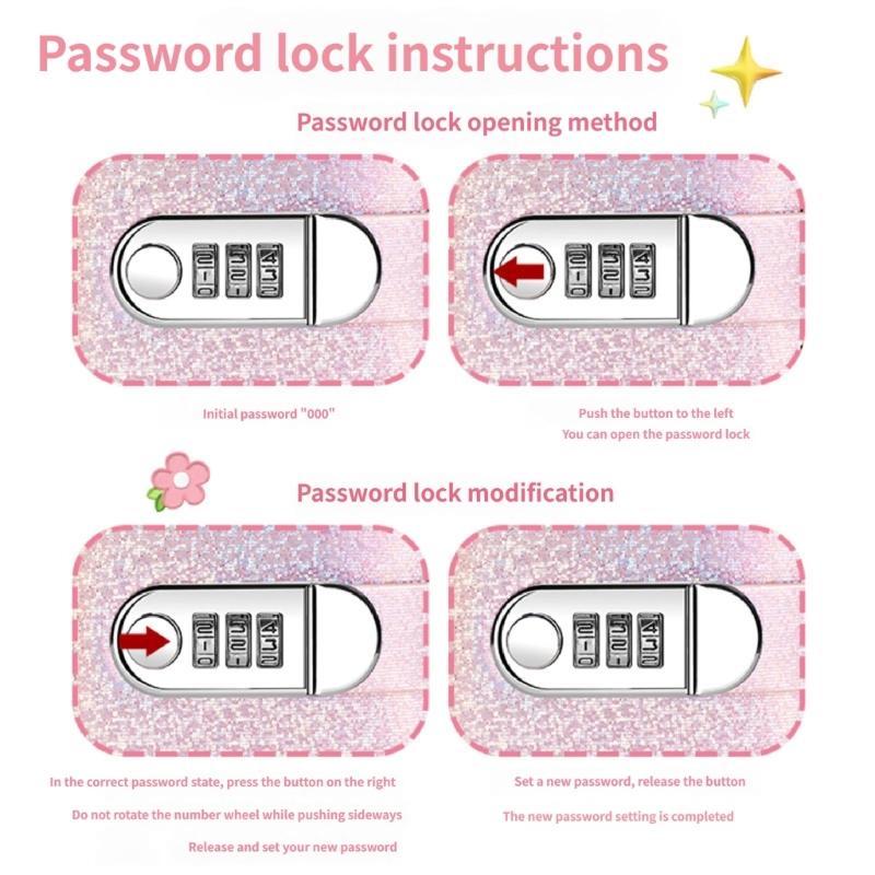 Money Organiser Notebook with Password Lock 50 Clear Plastic Sleeve Portable Money Saving Book for Travel and Daily Use