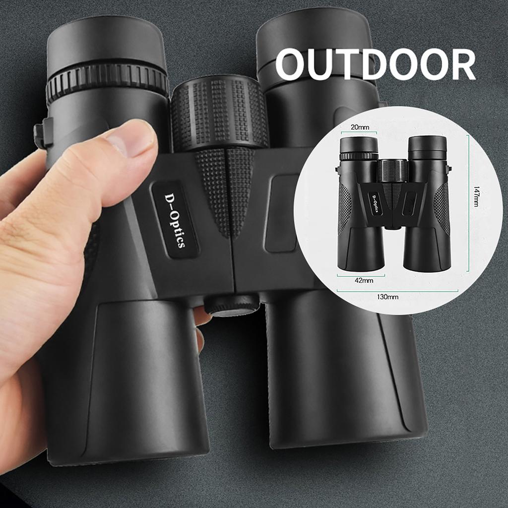 12*42 HD Zoom Binoculars Low Light Level Night Vision Binocular BAK4 Prism Long Distance Telescope with Diopter Ring