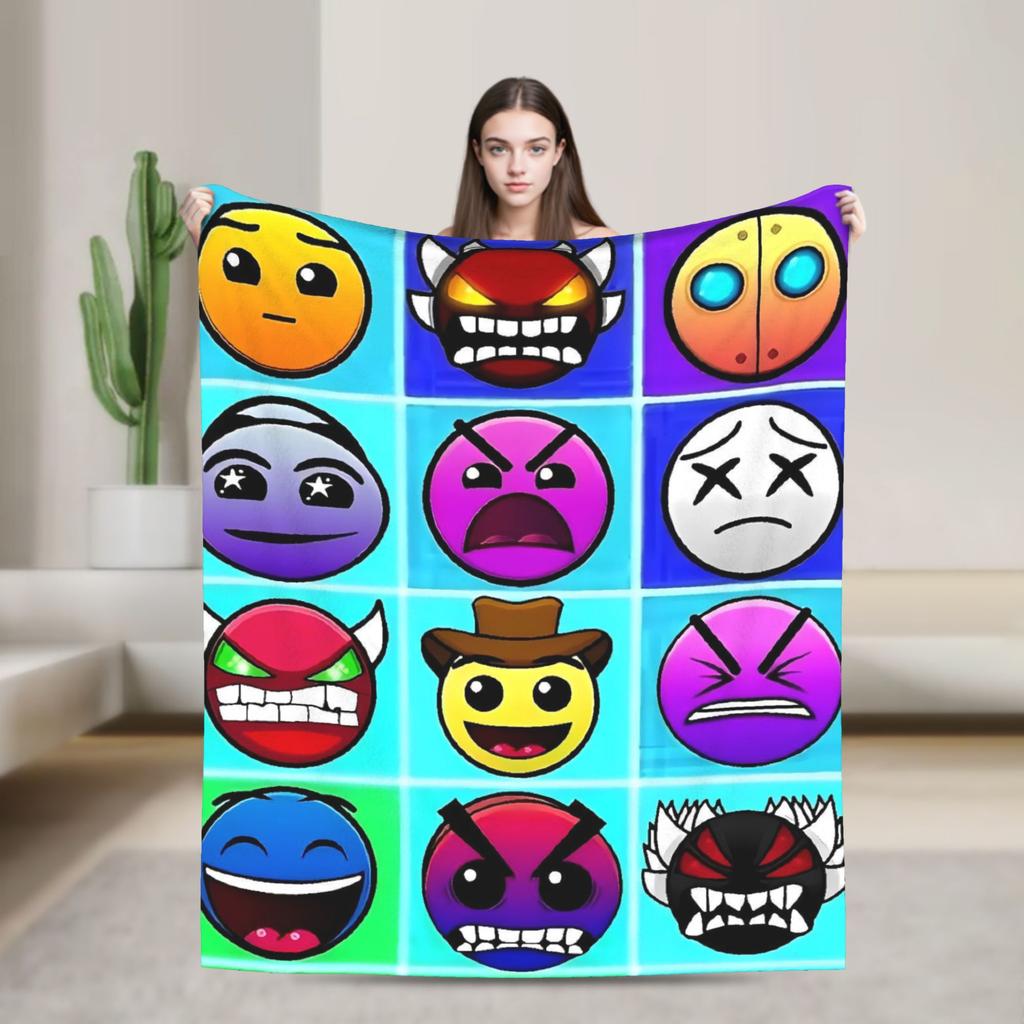Geometry Gaming Dashed  Warm Blanket  Boy Girl Plush Throw Blanket Funny Living Room Flannel Bedspread Sofa Bed Cover