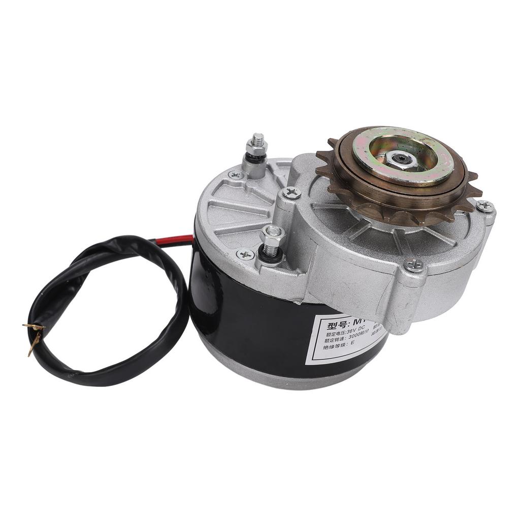 Brushed DC Motor 36V 350W High Torsion 3000RPM Left Gear Brushed Electric Motor for Electric Bicycle Small Motorcycle
