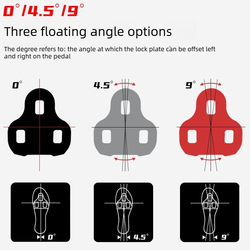 For KEO Bike Cleats for LOOK KEO Road Bicycle Pedals Cleat Self-locking 0/4.5/9 Degree Cycling Shoes Cleats Pedal Clip