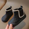 Girls' Short Boots Autumn and Winter New Baby Leather Boots Two Cotton Cotton Shoes Soft Sole Korean Version Warm and Non-slip Boots Tide