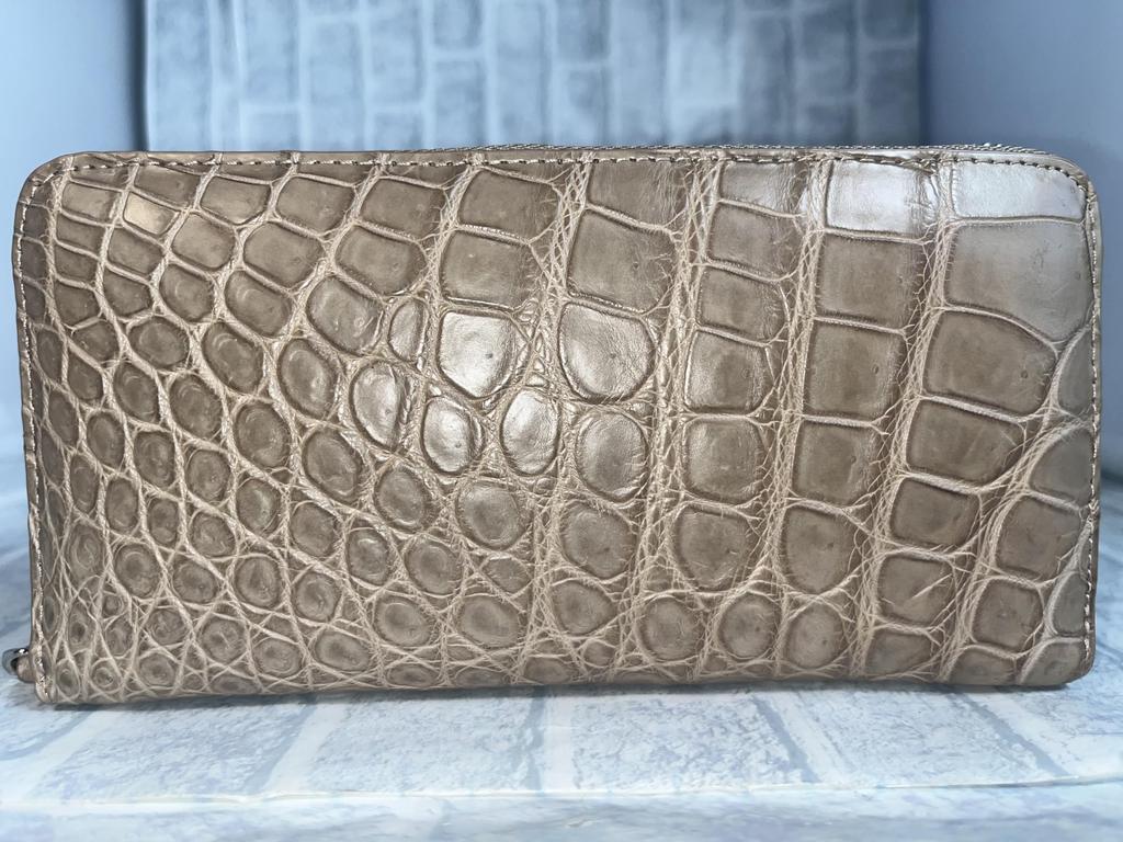 Guodi Crocodile Genuine Leather Long Wallet Round Zipper Type Crocodile Leather Crocodile Leather Wallet Wallet Wallet [GUODI] Women's Men's/Croc