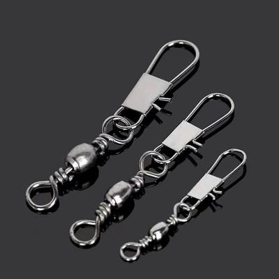 100pcs/Pack Carbon Steel Swivels Fishing Connector Rolling Fishing Bearing  Fishing Gear Accessories