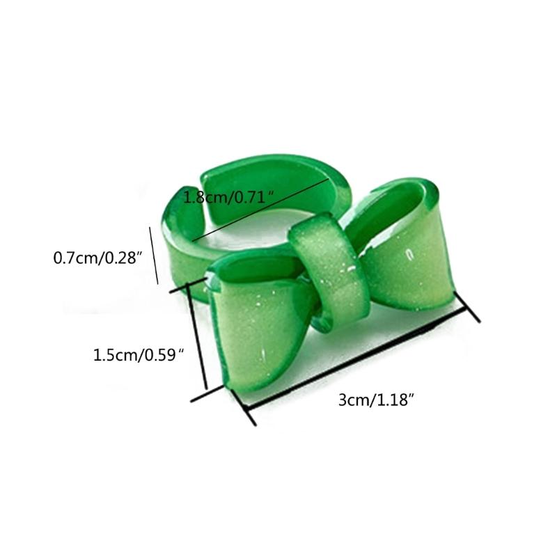 Harzringe Klobige Acrylringe Schleifenknotenringe Ästhetische Trendige Bunte Offene Ringe Statement-Schmuck Schleifenringe für Frauen