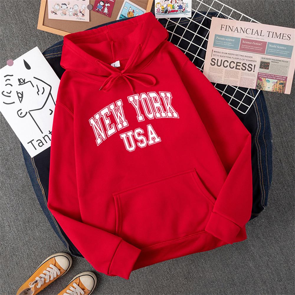 NEW YORK SUA femei Hoody Street Casual Loose hanorac toamna fleece cu glugă hip hop o-neck îmbrăcăminte feminină