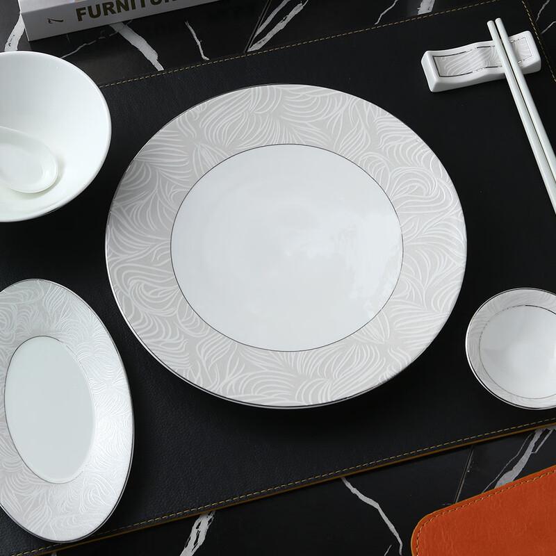Ruhan European Style Ceramic Decal Dinner Plate