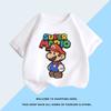 2026 Super Mario and Luigi Anime Childrens Cotton Shortsleeved Tshirt Cartoon Game Trendy Top for Boys Casual Short Sleeves