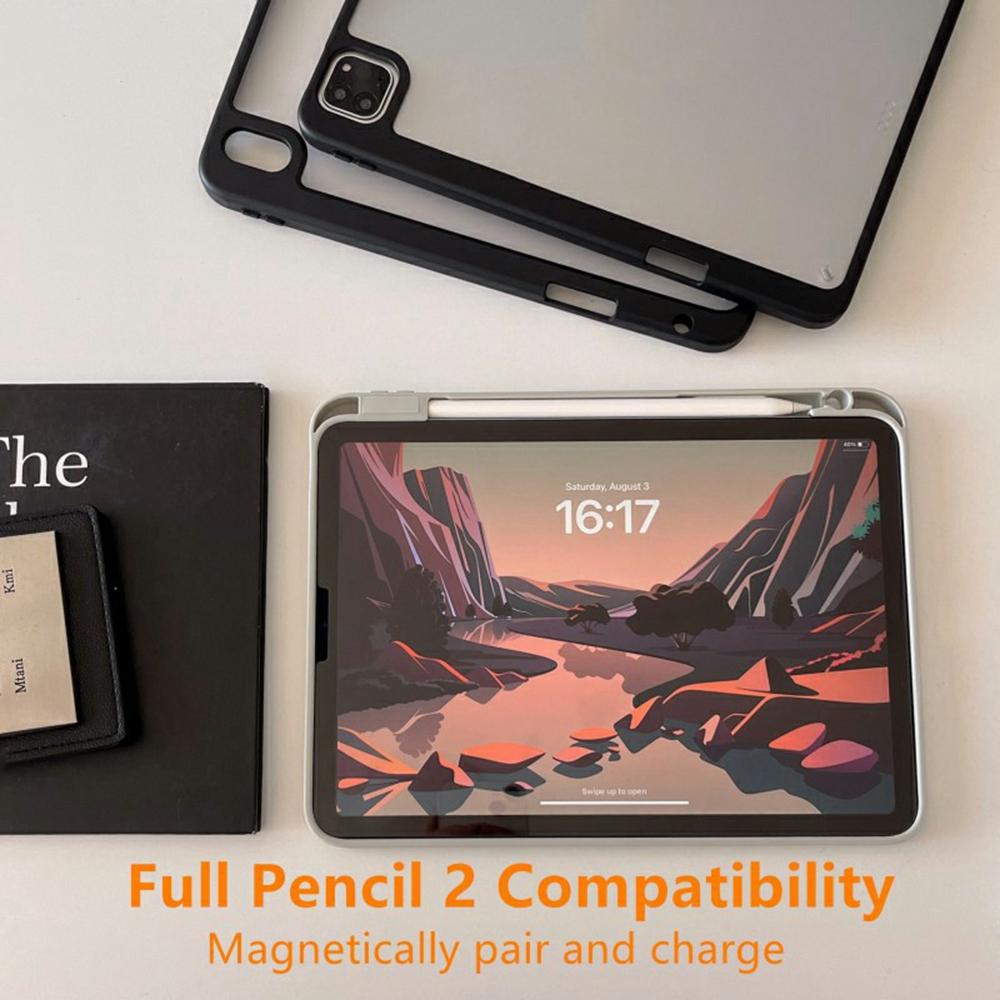 For iPad Mini (2024)/(2021) Case Acrylic + PC Matte Tablet Cover with Pencil Holder