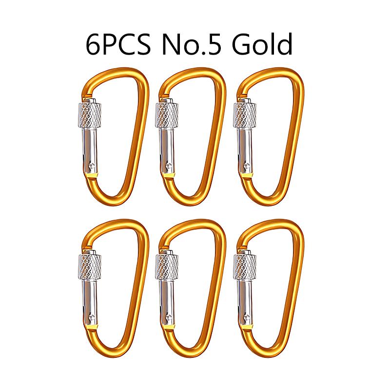 6PCS/Pack Colorful Aluminum Alloy Carabiner 7 Colors Available Key Chains Carabiners for Camping Hiking Travel Outdoor Tools ZYF