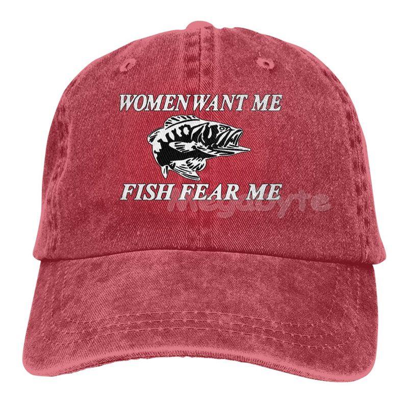 

Женская бейсболка Want Me Fish Fear Me Washed, кепка Trucker Hat для взрослых, унисекс, регулируемая, для папы, летняя, дышащая, эластичная Adjustable
