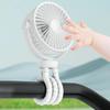 Ventilator Portabil pentru Cărucior Ventilator Reîncărcabil cu Clempă cu 3 Viteze Cap Rotativ 360 de Grade Răcitor Personal Ușor pentru Scaun Auto Pătuț Bicicletă Bandă de Alergare