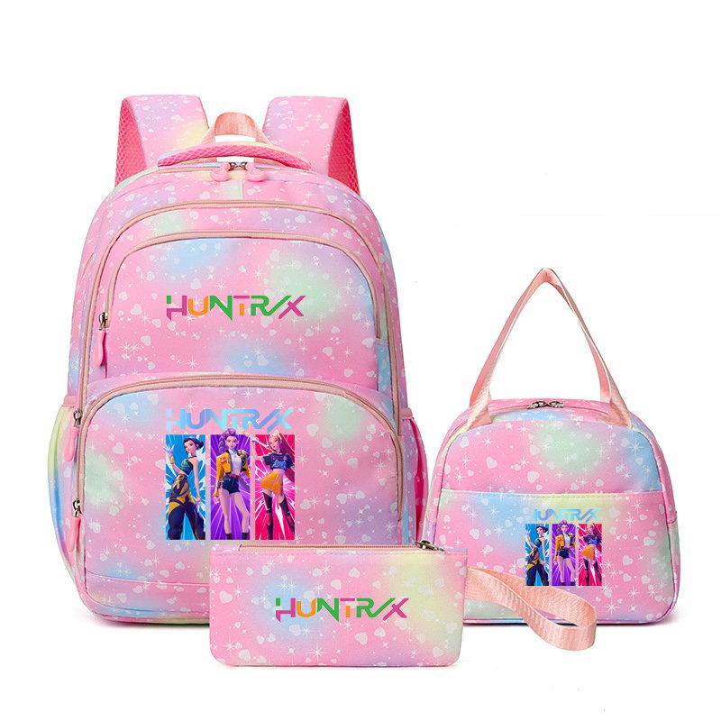 3Pcs/Sets Mochila Backpack Colorful Schoolbag Pencil Case Lunch Bag for Students School Bags Pen Bags