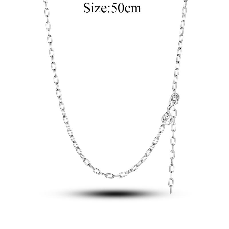 New 925 Sterling Silver Fashion Chunky Infinity Knot Pendant Necklace Snake Chain Collar O Pendant T Bar Necklace For Women Gift