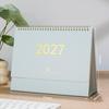 Paper 2027 Desk Calendar Spiral Binding Flip Calendar Durable Academic Planner  Office Desk
