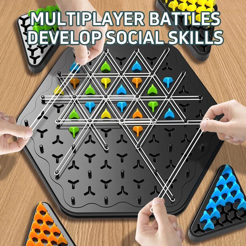 Children Chain Triangle Chess Puzzle Plate Activity Rubber band Logic Thinking Table Activity Parent Child Interactive Toy Celebration Activity