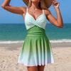 Biquíni Sexy Feminino Gradiente Vestido de Praia Traje de Banho Feminino para Praia