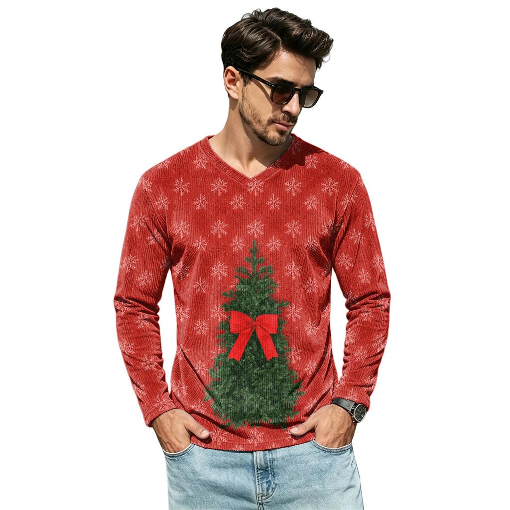 Men's Casual Loose Fit V-Neck Top