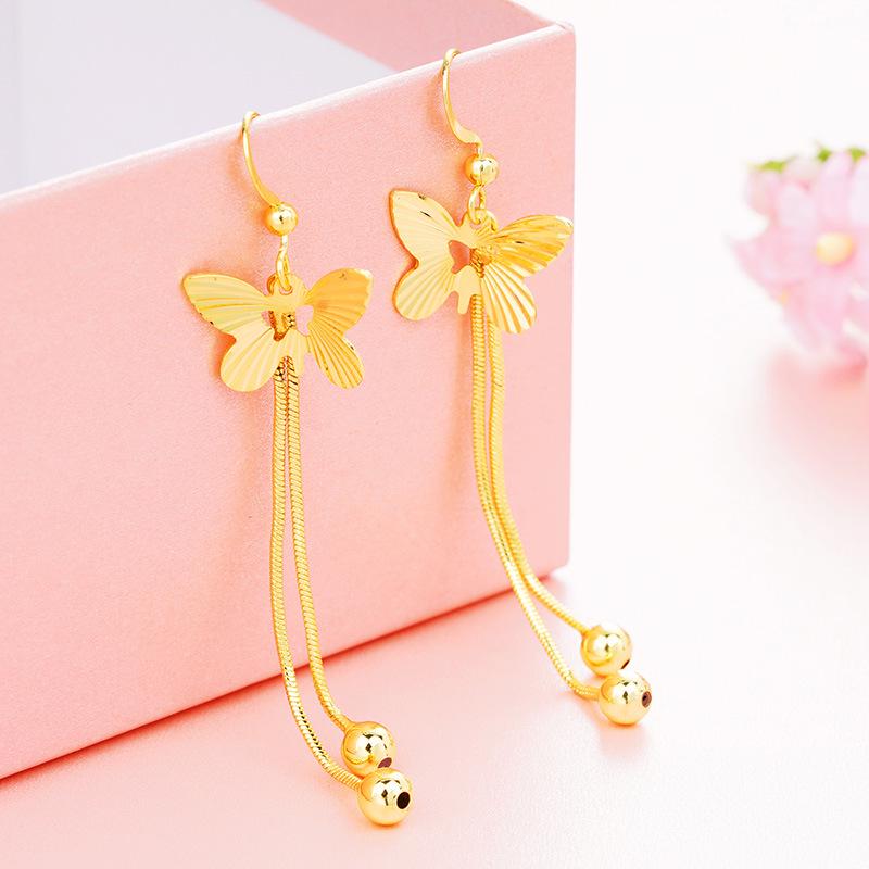 Elegant Gold Star Tassel Earrings: Vietnamese Simplicity Meets Korean Style