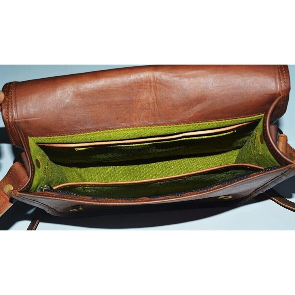 Vintage Herren Handtasche Schultertasche Ziegenleder Messenger Aktentasche Laptop