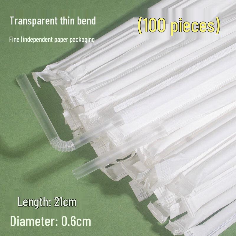 ZISIZ Disposable Food-Grade Plastic Straws (Individually Wrapped)