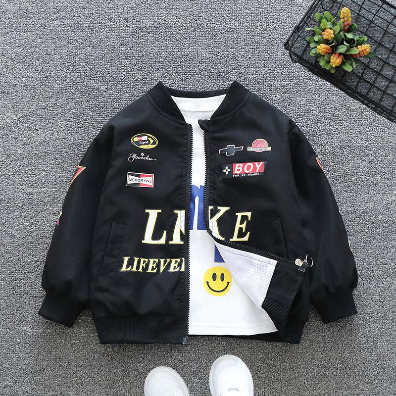 Spring Autumn Baby Boys and Girls Jacket Fashion Cartoon Bear Pattern Kids Windbreaker Coats For Children Outerwear Clothing 2-12Year