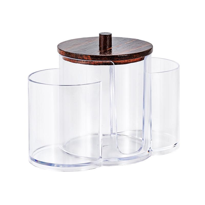 3-in-1 Makeup & Beauty Cotton Organizer Box for Cotton Pads, Swabs, Toothpicks, Dental Floss, Powder Puffs