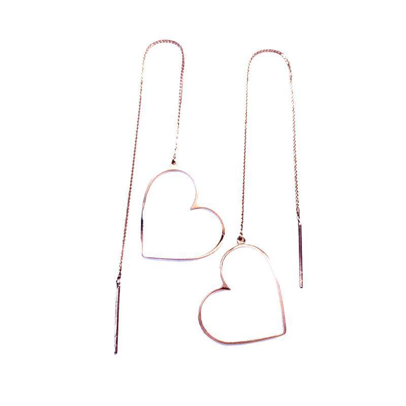 Purple Gold Love-Shaped Earrings Plated With Rose Gold Women'S Foreign Fashion Color Gold Earrings