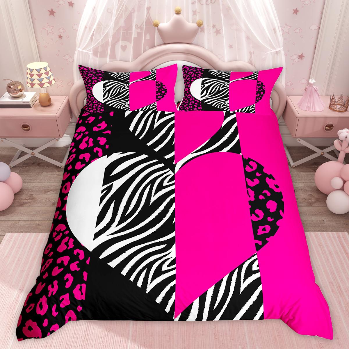

Comforter Homewish Romantic Paris Animal Print Stripes Bedding Set Star Love Heart Printed Comforter Set Comforter (quilt)-EU Single(135*200cm)3pcs