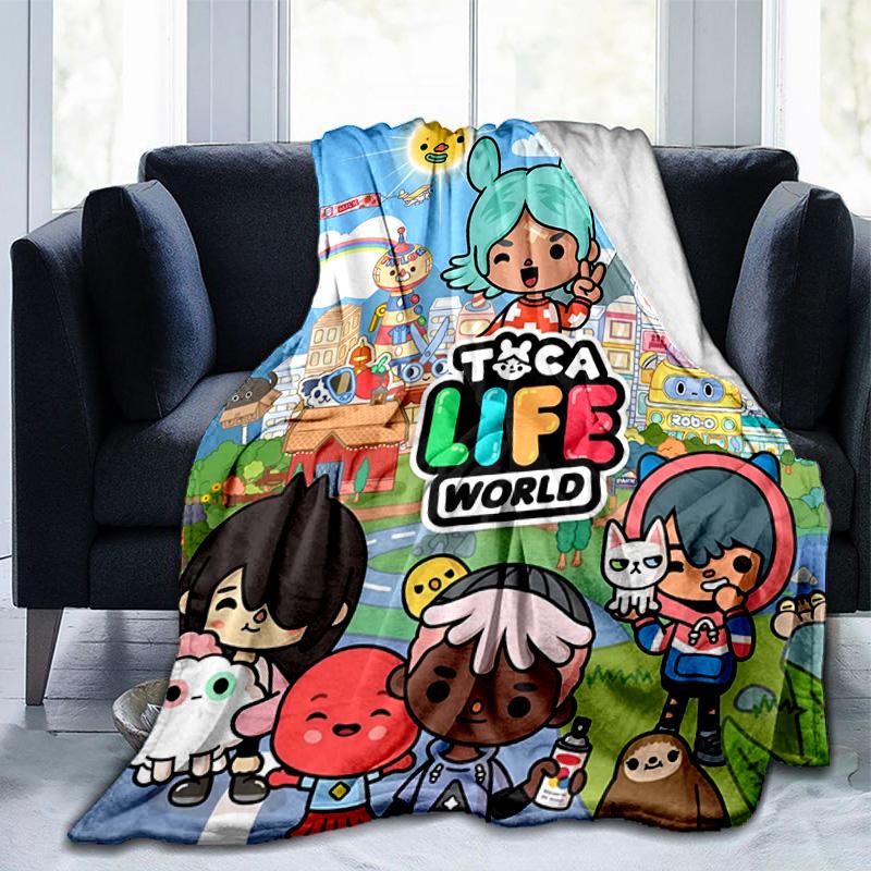 Vibrant World Of Toca Life Blanket Suitable for Sofas, Beds, Offices, And Camping - Perfect Gift for Halloween Christmas