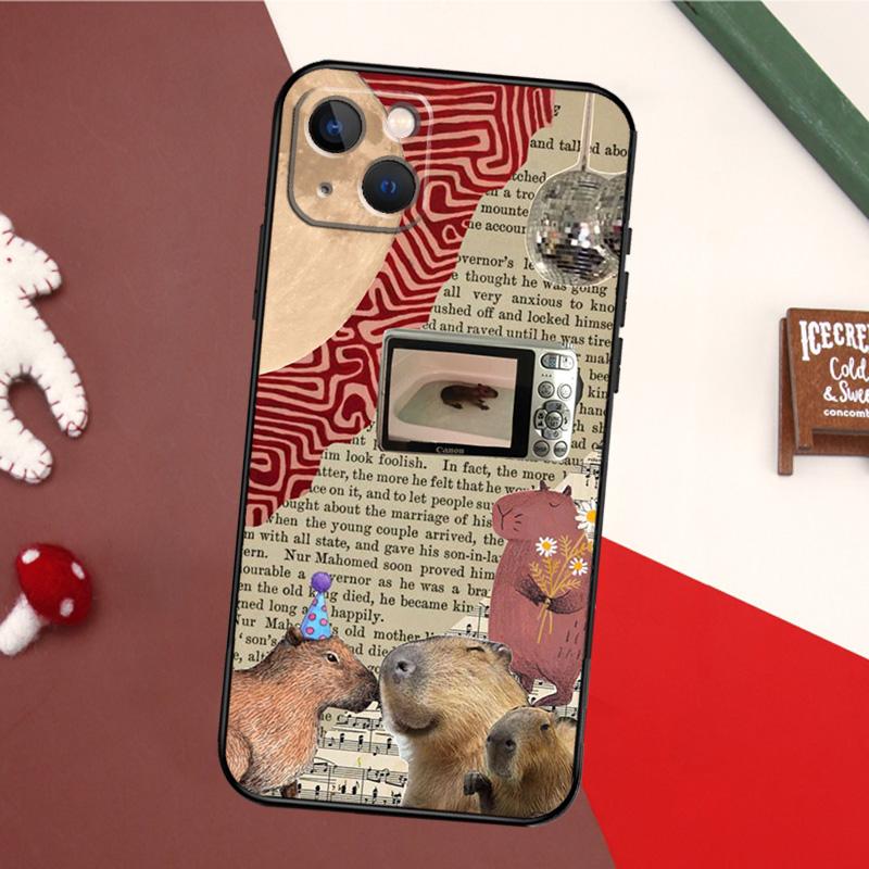 Funny Capybara Case For iPhone 16 Pro Max 14 13 12 11 15 17 Pro Max mini 15 16 Plus 16e 17 Air Back Cover