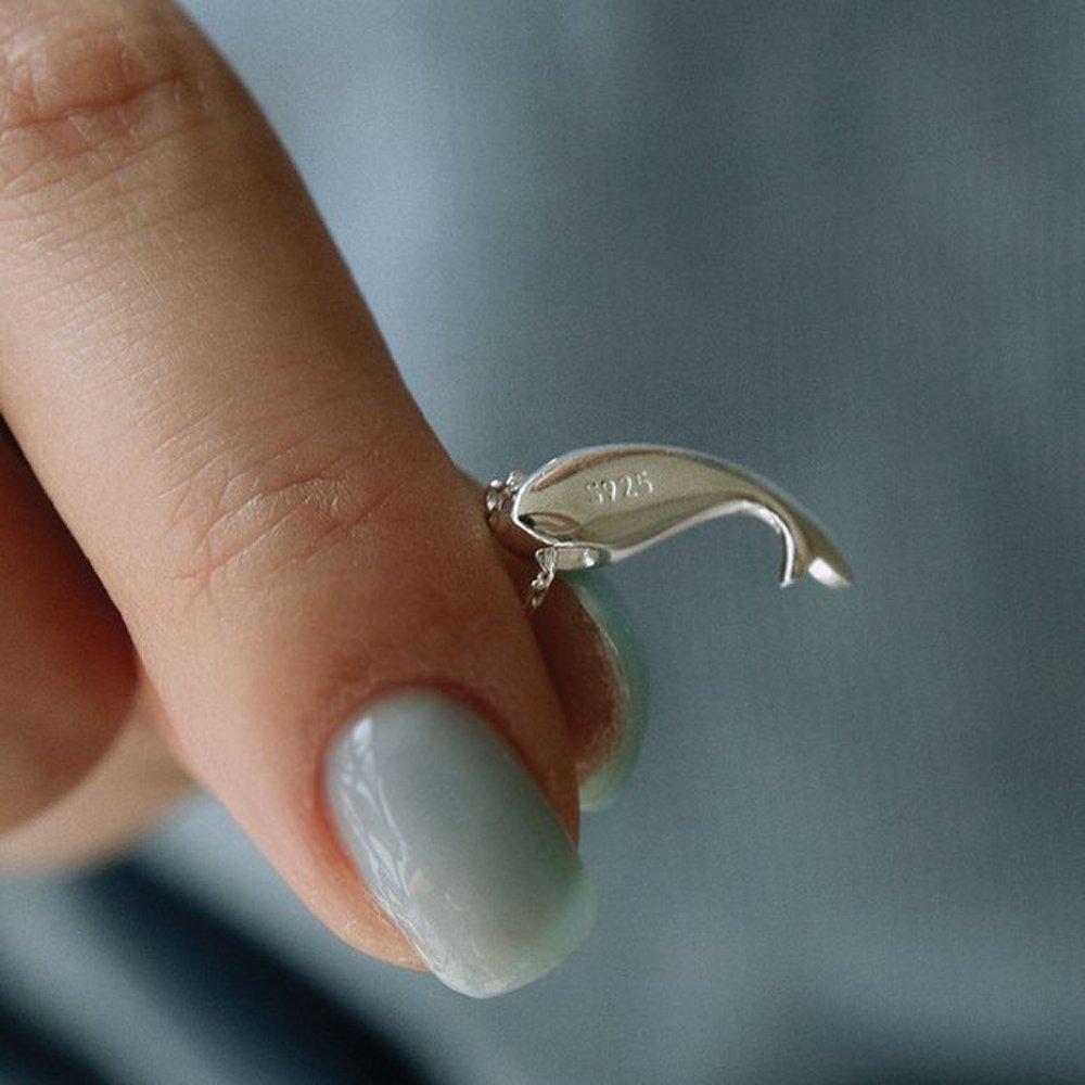 J.Lauren Orca Whale Silver Necklace N01229