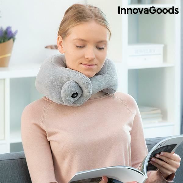 Coussin Massant - Innovagoods - Modèle Confortable - Fonctionnement Sans Fil - Gris - Relaxation