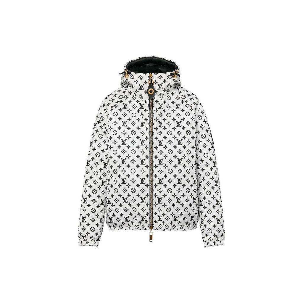 LOUIS VUITTON Reversible Pinstripe Nylon Hooded Jacket 1ABR9A