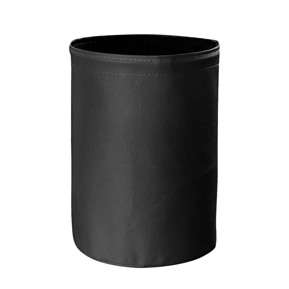 Universal Car Trash Can Collapsible Double-Layer Leather Garage Bag Center Console Storage Bag Leak-proof Waterproof Organizer