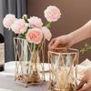 Nordic Metal Flower Vase Glass Flower Arrangement Candle Holder Decorative Vase For Living Room Bedroom