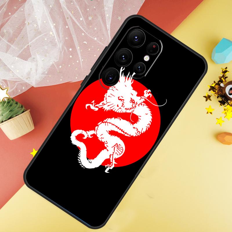 Japanese Dragon Style Funda For Samsung Galaxy S24 Ultra S23 S22 Plus S21 S20 FE S8 S9 S10 Note 10 20 Ultra Case