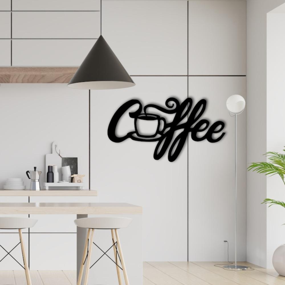 Wrought Iron Wall Art, Metal Coffee Decor, Line Art Sign, Kitchen Metal Art, Farmhouse Wall Hanging, Office Gift
