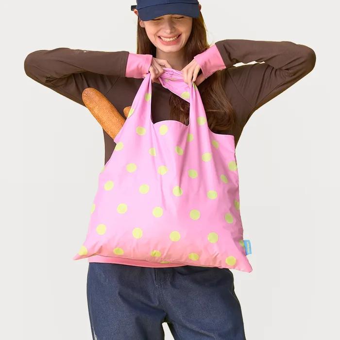 Lazy Reusable Folding Eco Bag Pink Citrus
