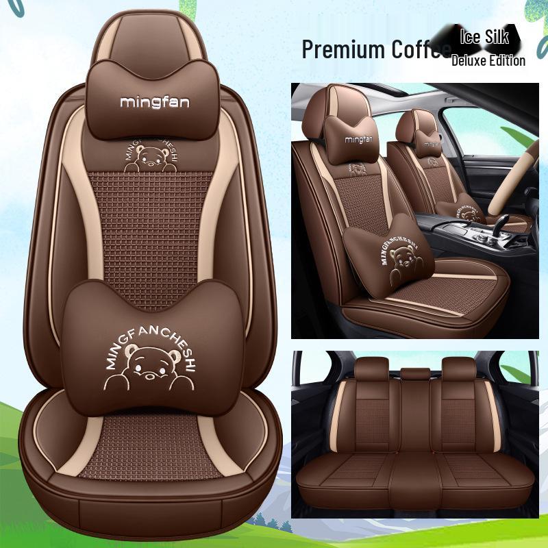 Seventh Gen Elantra Universal Naughty Bear Car Seat Cushion - Leather/Ice Silk, All-Season