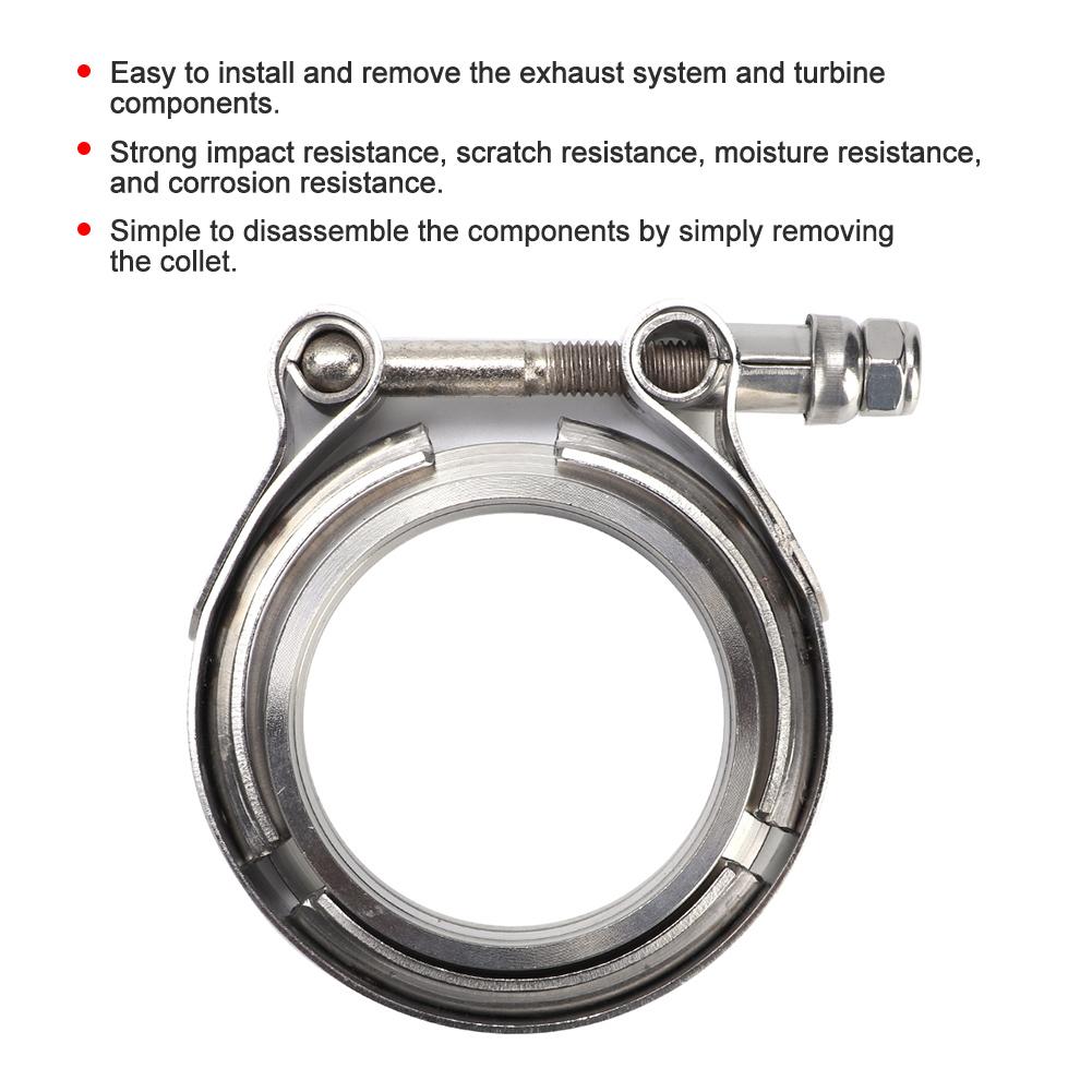 2.25in V Band Stainless Steel Clamp with 2 Flange for Turbo Exhaust Downpipe