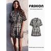Za2025 Summer New Product Women's Clothes Fashion Casual Short Sleeve Easiest for Match Woven Cuban Collar One-Piece Shorts 1282074